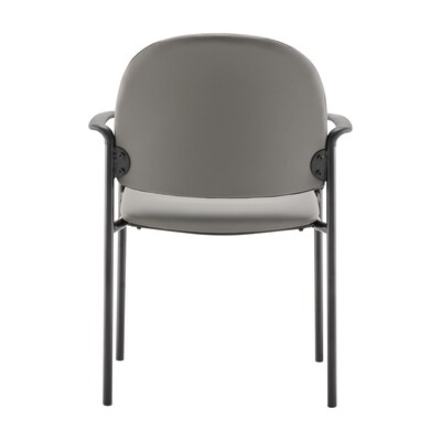 Flash Furniture Tiffany Vinyl Reception Side Stacking Chair, Gray (BT5161GRYVINYL)