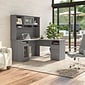 Bush Furniture Cabot 60"W L Shaped Computer Desk with Hutch and Storage, Modern Gray (CAB001MG)