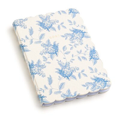 2027 Eccolo Laura Ashley Toile 6" x 8" Weekly & Monthly Planner, Faux Leather Cover, Blue (RY27-401E)