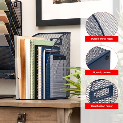 Staples Metal Mesh File Organizer, Navy Blue, 2/Pack (ST63837)