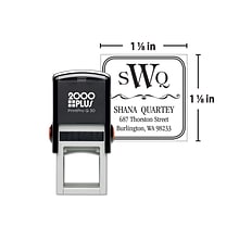 Custom 2000 Plus® PrintPro™ Q30 Self-Inking Square Monogram Stamp, 1-1/8 x 1-1/8