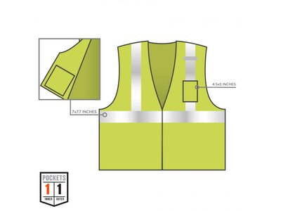 Ergodyne GloWear 8256Z High-Visibility Zipper Safety Vest, Class 2, Small/Medium, Lime (21573)