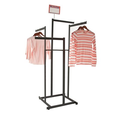 Nahanco 4 Way Rectangular Tubing Garment Rack, Black (B80)