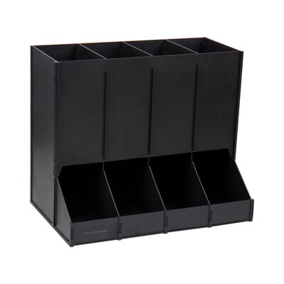Mind Reader Plastic 4-Compartment Single Serve Coffee Pod Dispenser, 120 Pod Capacity, Black (CPODBK-BLK)