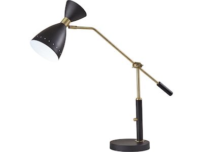 Adesso Oscar Incandescent Desk Lamp, 31.75, Matte Black/Antique Brass (4282-01)