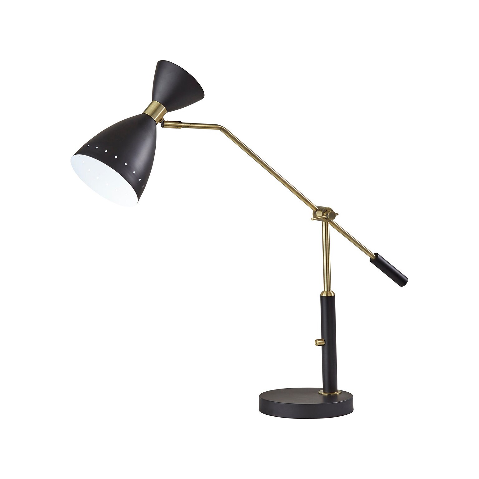 Adesso Oscar Incandescent Desk Lamp, 31.75, Matte Black/Antique Brass (4282-01)