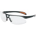Sperian Protégé™ Safety Glasses; Polycarbonate, Uvextreme AF, Clear, Metallic Black