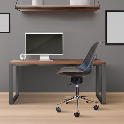 Uncaged Ergonomics Armless PP & PU Swivel Task Chair, Black (ATC-B)