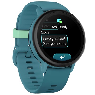 Garmin Bounce 2 Kids Smartwatch, GPS, 43mm, Turquoise Silicone Band (010-03399-02)