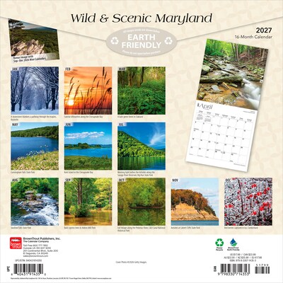 2027 BrownTrout Maryland Wild & Scenic 12 x 12 Monthly Wall Calendar (9798330714353)