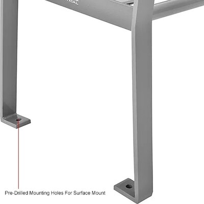 Global Industrial 6' Outdoor Horizontal Steel Slat Park Bench w/ Back, Gray (436975GY)