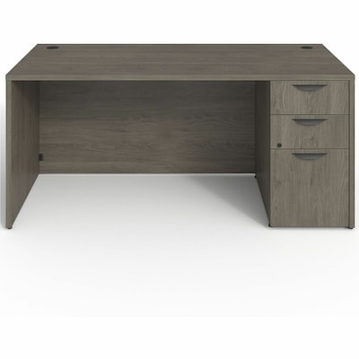 Lorell Prominence 2.0 66 W Right-Pedestal Desk, Gray Elm Surface (LLRPD3066RSPGE)