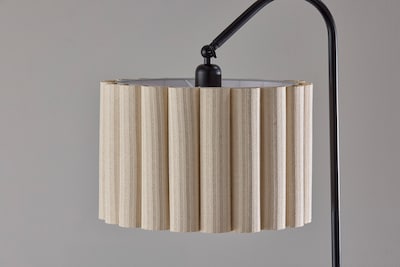 Adesso Caldwell 62"H Black Floor Lamp with Beige Linen Shade (4229-01)