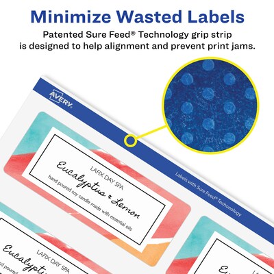 Avery Laser/Inkjet Rectangle Removable Labels, 2" x 3.5", White, 400 Labels/Box (94238)