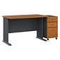 Bush Business Furniture Cubix 48"W Desk with Mobile File Cabinet, Natural Cherry/Slate (SRA025NCSU)