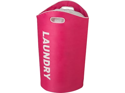 Honey-Can-Do Collapsible Laundry Hamper with Handles, Pink (HMP-09647)