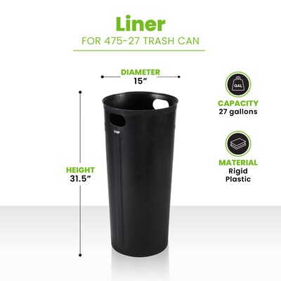 Alpine Industries 475 Series 27 Gallon Rigid Bin Liner, 31.5" x 15" x 15" (ALP475-27-L)