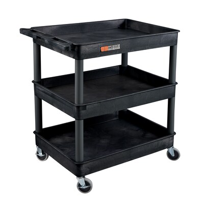 Luxor ENDURA XL 3-Shelf Utility Cart, Black (TC111-B)