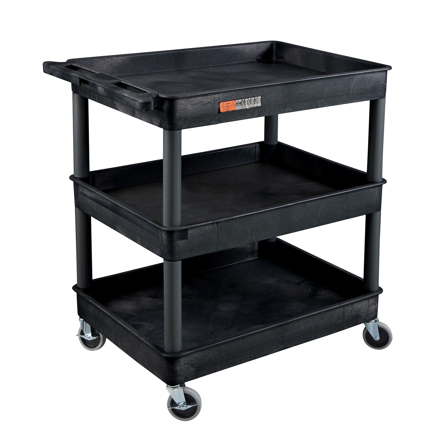 Luxor ENDURA XL 3-Shelf Utility Cart, Black (TC111-B)