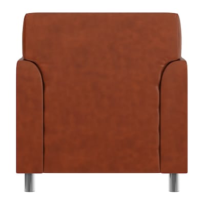 Flash Furniture Hercules Diplomat LeatherSoft Reception Chair, Cognac/Chrome Legs (BT8271CGCHR)