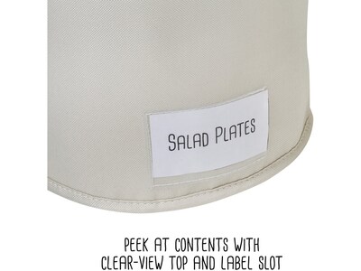 Honey-Can-Do Polyester Round Dinnerware Storage Cases, Natural, 3/Set (SFT-09234)