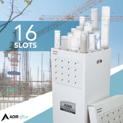 AdirOffice Paperboard File Cart, White (623-KIT1)