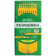 Ticonderoga Pre-Sharpened Wooden Pencil, 2.2mm, #2 Soft Lead, 72/Pack (X13972)