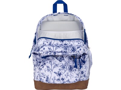 JanSport Cool Student Foraging Finds Backpack, White/Blue (JS0A2SDDAO4)