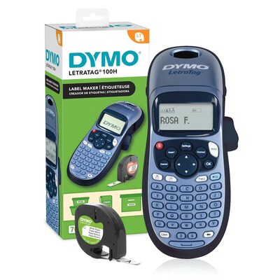 Dymo LetraTag 100H Portable Thermal Handheld Label Maker, Blue (2174534)
