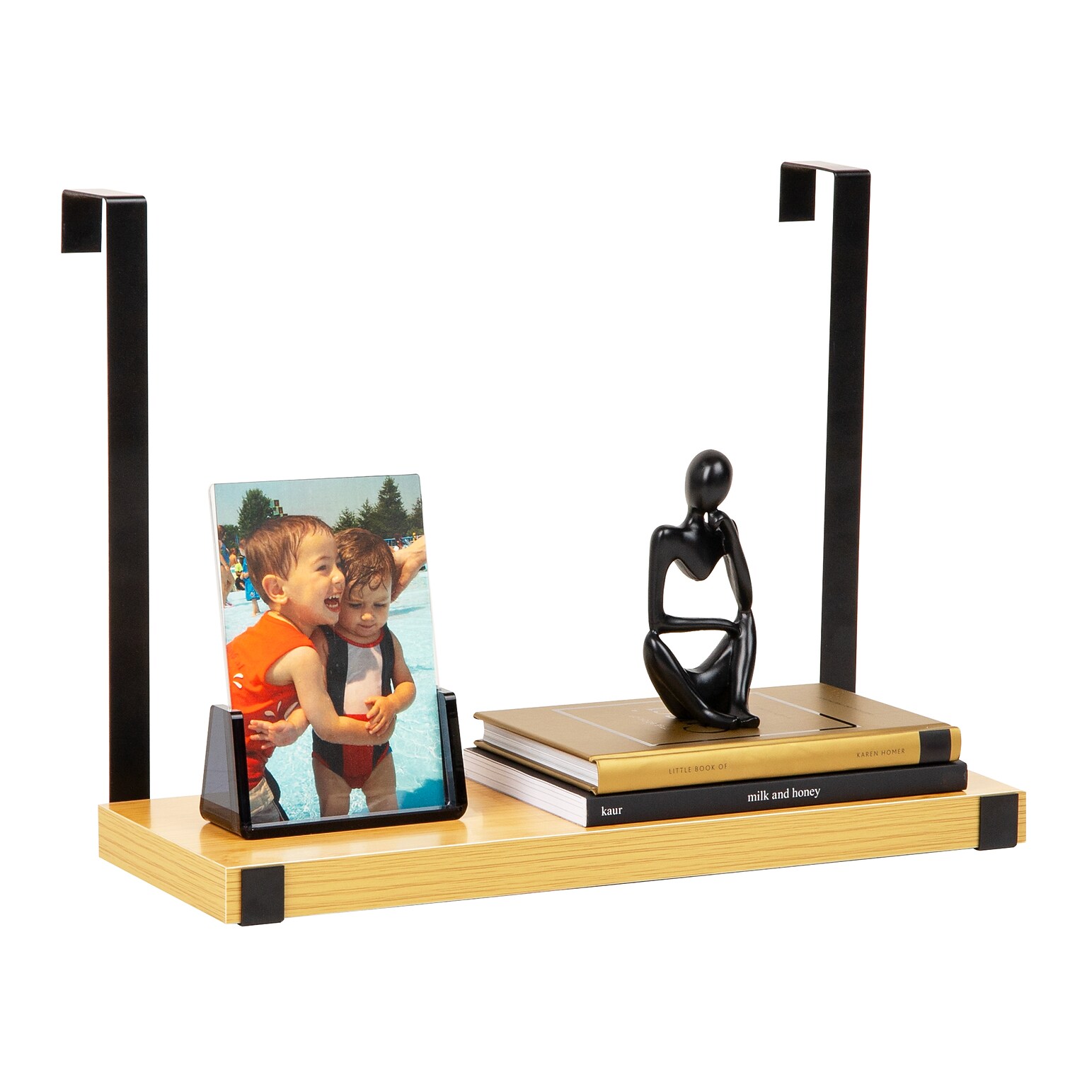 Mind Reader Hanging Desk Shelf, Brown (HOOKSHELF-BRN)
