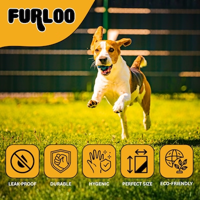 Furloo Heavy Duty Pet Waste Disposal Bags, 2 Gallons, Black, 1000 Total Bags (FLO21-10)