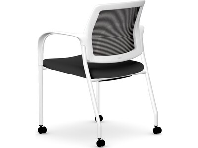 HON Ignition Fabric/Mesh Multipurpose Stacking Chair, Black/Designer White (HIGS6.F.H.IM.CU10.PK7)