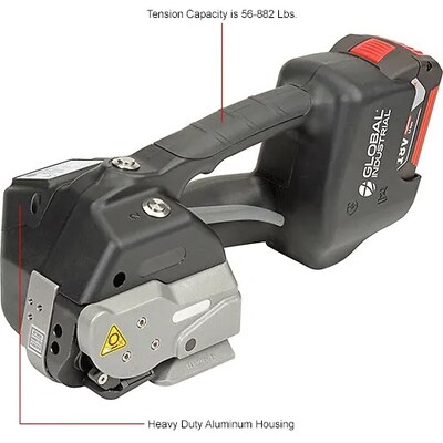 Global Industrial Battery Operated Polyester Strapping Tool For 5/8" Strap Width (412658)