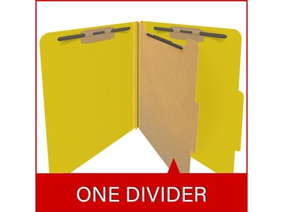 Medical Arts Press Pressboard Classification Folder, 1 Divider, 2" Expansion, Letter Size, Yellow, 10/Box (DV-T42-14-3YLW)