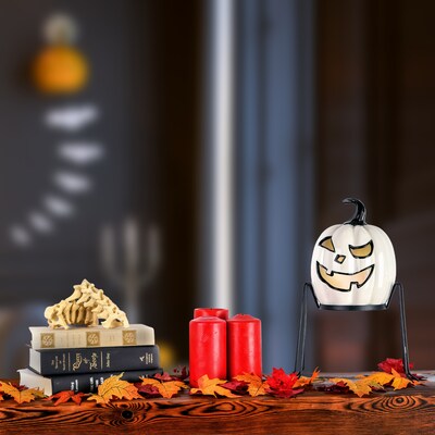 National Tree Company 15 Pre-Lit Ghost Pumpkin in Stand (HH75-HC191512)