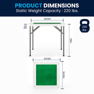 Flash Furniture Silas Folding Table, 34.5" x 34.5", Green/White (DADMJZ88)