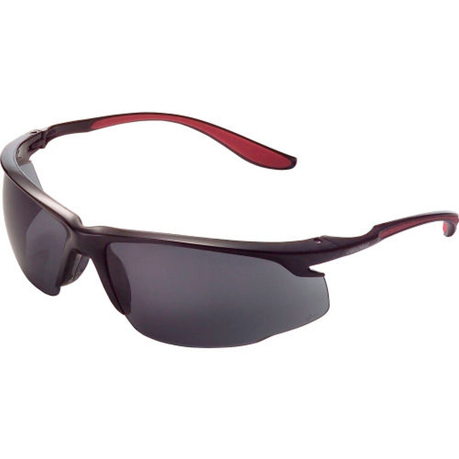 Global Industrial Sport Half Frame Safety Glasses, Anti-Fog, Smoke Lens, Red Frame (708402SM)