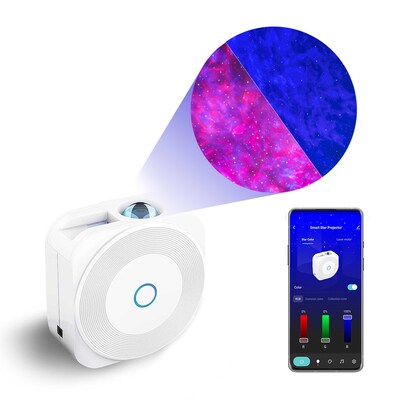 eco4life Bluetooth/Wi-Fi Smart Laser Star Projector, White (SK23)