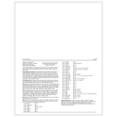 ComplyRight 2024 1096 Tax Form, 1-Part, Transmittal, 25/Pack (510025)