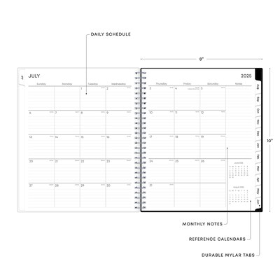 2025-2026 Blue Sky Analeis 8" x 10" Academic Year Monthly Planner, Plastic Cover, Multicolored (130613-A26)