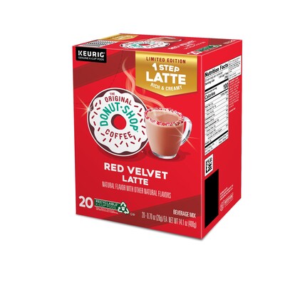 The Original Donut Shop One-Step Red Velvet Latte Coffee Keurig® K-Cup® Pods, Dark Roast, 20/Box (5000362053)