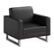 Safco Mirella Vinyl Lounge Chair, Black/Silver (1732MRL2SLVBL)