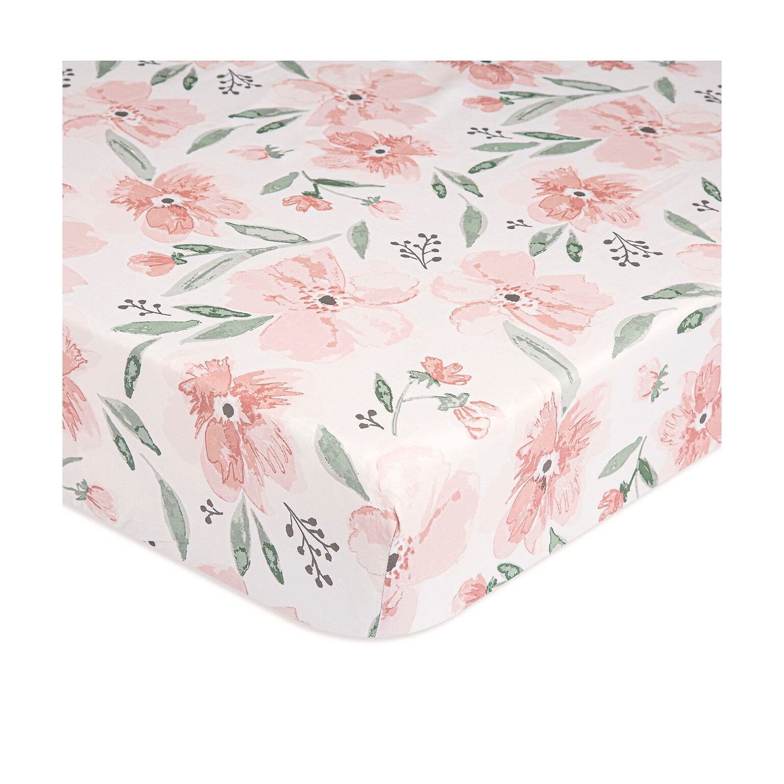 Crane Baby Parker Crib Fitted Sheet, Floral (BC-100CFS-1)