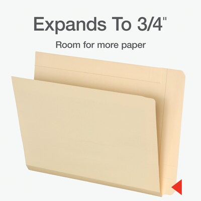 Pendaflex File Folder, Straight Cut, Letter Size, Manila, 100/Box (16640)