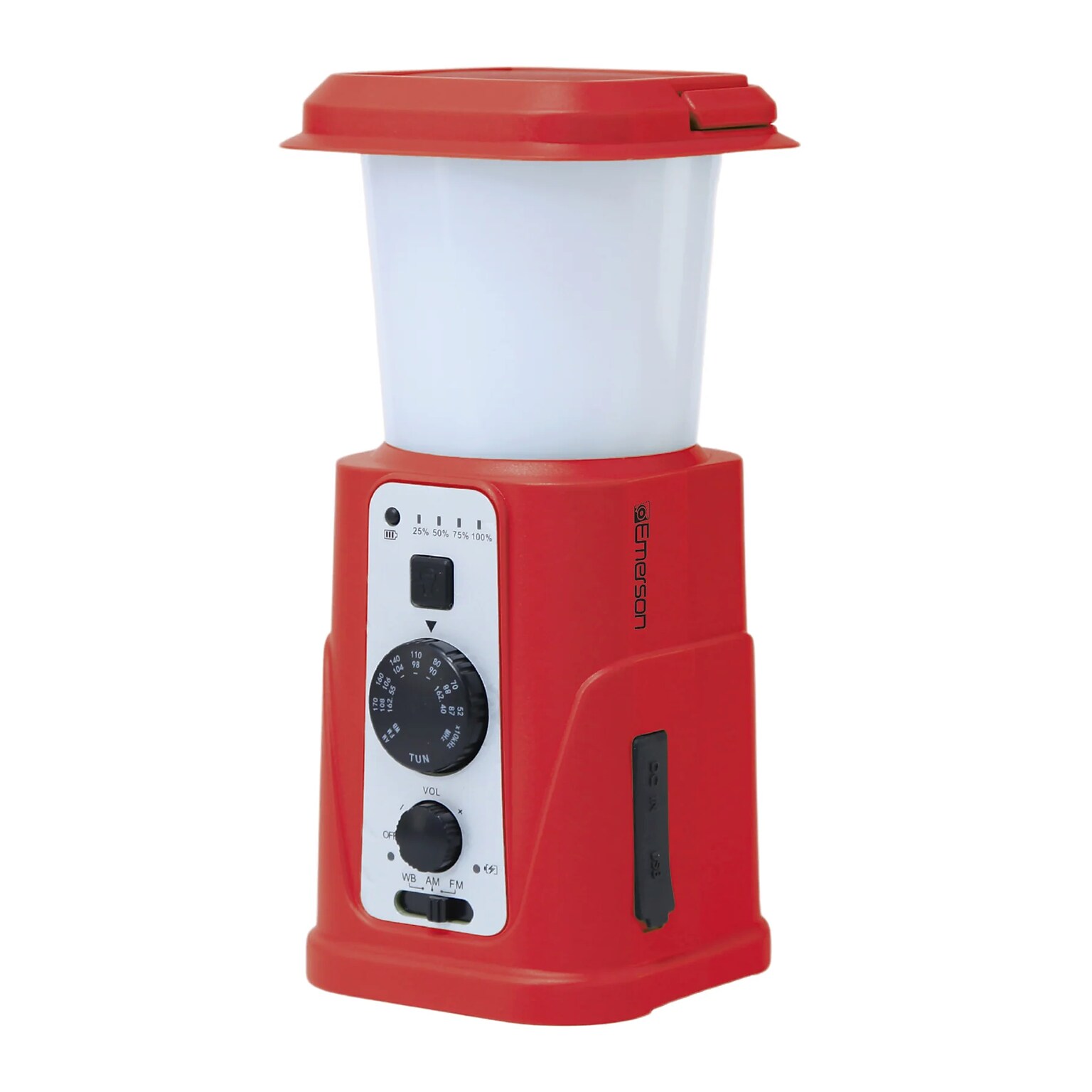 EMERSON ER-7054 Emergency Solar Radio Lantern, AM/FM/NOAA Weather Band, Waterproof, Red (ER-7054-RD)
