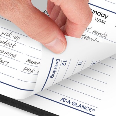 2026 AT-A-GLANCE DayMinder 5" x 8" Weekly Appointment Book, Faux Leather Cover, Black (G210-00-26)