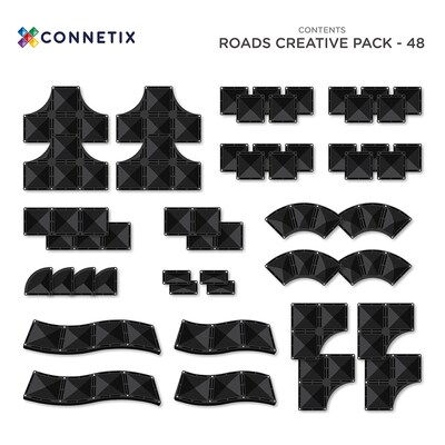 Connetix Magnetic Tiles Creative Roads Pack, 48 Pieces (CNTO00048CR)