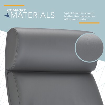 Click365 Classic Ergonomic Bonded Leather Executive Big & Tall Chair, 350 lb. Capacity, Gray (CCHR10023D)