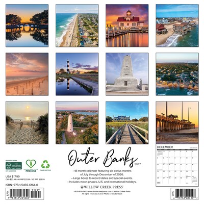 2027 Willow Creek Outer Banks  12 x 12 Monthly Wall Calendar (61640)