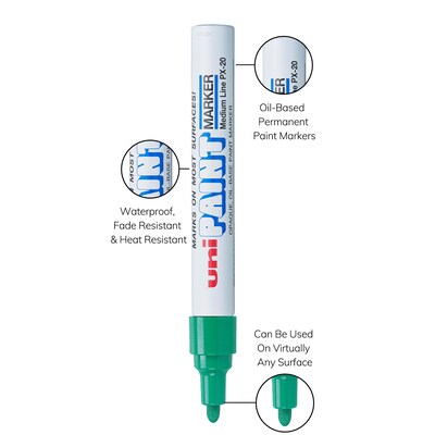 uni PAINT PX-20 Oil-Based Marker, Medium Tip, Green (63604)